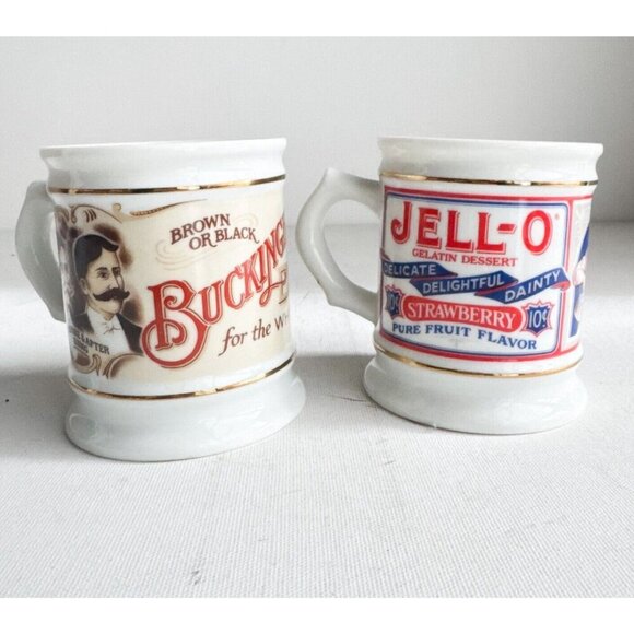 The Corner Store Other - Vintage The Corner Store Mugs Set of 2 Jello and Buckingham Dye for Whiskers